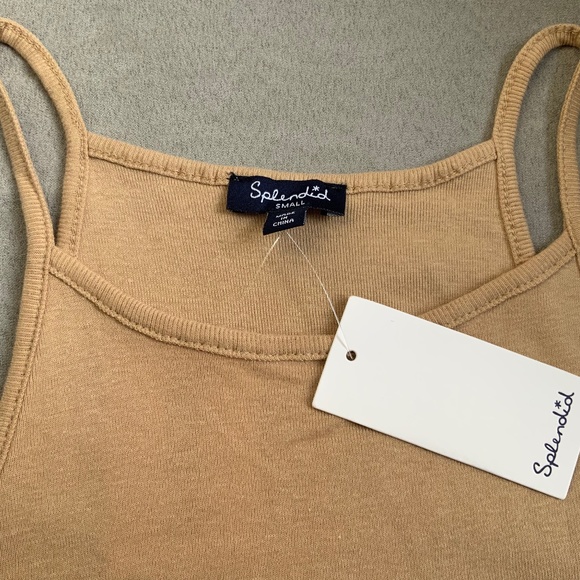 Splendid Tank Top Halter Tank Size Small Beige Neutral Cotton $48 - Picture 6 of 12